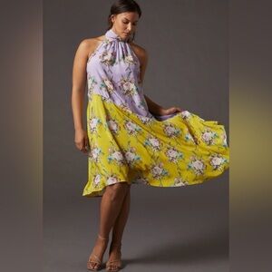 Anthropologie silk midi dress